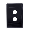 AMDEX Switch Plate ONLY. 2 Gang Wall Face Plate (Accepts Clipsal Style Mechs). Black   