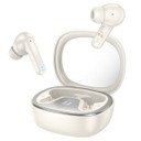 Wireless TWS Earbud w/ Battery % Display, Clear Case (EQ6) [White] 