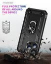 Apple iPhone 15 Pro Military Armour Ring Case Black