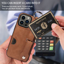 Apple iPhone 13 Pro Hand Strap PU Card Case Brown