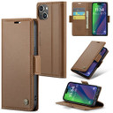 Apple Iphone 15      Pu Wallet Case    [Brown]