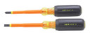 IDEAL INDUSTRIES 2-Piece Insulated Screwdriver Kit - Slotted 1/4" x 4" & Phillips #2 with Dual Injection Molded Shaft (Product Code: IDEAL-INSULATED-KIT)