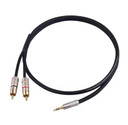 2X Male RCA to 3.5mm TRS Cable for DJ Decks to Skaa Akiko - 50cm (Product Code: 50CM)