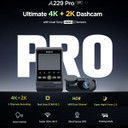 Viofo Dashcam A229 Pro 4K Front & 2K Rear with 5GHz WiFi + GPS - A229PRO