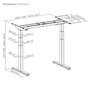 BRATECK Smart Dual-Motor Sit-Stand Desk with Intelligent APP Control. Programmable Height Range, Collision Avoidance System, Sit/Stand Time Reminder, Dims 1000-1700x600x620-1280mm. White