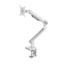 BRATECK 17-32" Premium Slim Aluminium Spring-Assisted Desk Mount Monitor Arm with Quick Release VESA Plate, 180 Rotation Stop, Cable Management - White (LDT49-C012)