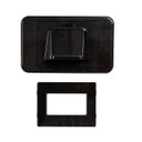 AMDEX Black Combination Flush & Bullnose Cable Management Wall Plate with Brush - WP-BULLNOSE\BLK 