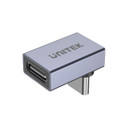 UNITEK USB-C 90° Right Angle Adapter - Type-C Male to Female, 8K@60Hz, 40Gbps, 240W, Aluminium Alloy, Space Grey