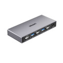 UNITEK 5Gbps HDMI KVM Switch - 2 Device Selector, 4K@60Hz Display, 4 USB Ports, Plug & Play, Space Grey