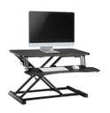 BRATECK Electric Sit-Stand Desktop Workstation with Keyboard Tray, Height Adjustable 156-480mm, 800x400mm Surface, 20kg Capacity, Black
