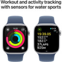 Apple Watch Series 10 GPS + Cellular, 46mm Aluminum Case [ Denim Sport Band S/M - Silver ] 