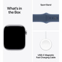 Apple Watch Series 10 GPS + Cellular, 46mm Aluminum Case [  Denim Sport Band M/L - Silver ]