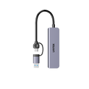 UNITEK 5-in-1 5Gbps USB Multi-Port Hub with USB-C/A Connector. Includes 3x USB-A Ports & SD Card. 5Gbps Data Transfer Speed, Premium Aluminum Design, Universal Compatibility, Space Grey Colour.