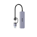 UNITEK 5-in-1 5Gbps USB Multi-Port Hub with USB-C/A Connector. Includes 3x USB-A Ports & SD Card. 5Gbps Data Transfer Speed, Premium Aluminum Design, Universal Compatibility, Space Grey Colour.