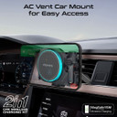 PROMATE 2-in-1 MagSafe 15W Wireless In-Car Phone Charger with Built-in Wireless Mono ENC Earphone. Intellitouch Control, Crystal Clear Calls, 160 Hours Standby Time, Operating Distance 15m.