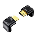 UNITEK 8K HDMI 90 & 270 Degree Right Angle Adapter with Gold-Plater Connectors. Supports HDMI 2.1, Plug & Play, Supports 8K@60Hz/4K@120Hz HDR Images. Black.