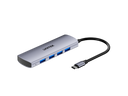 UNITEK 4-in-1 10Gbps USB Multi-Port Hub with USB-C Connector. Includes 4x USB-A Ports. 10Gbps Data Transfer Speed, Premium Aluminum Design, Universal Compatibility, Space Grey Colour.