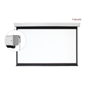 BRATECK 100" 16:9 Electric Projector Screen with Remote. 160° Viewing Angle, 4-Side Black Masking Borders, Cleanable Screen Material, Silent Tubular Motor, 1.0 Gain, View Size 2.21x1.24m.
