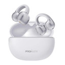 PROMATE Open Ear Clip-on Bluetooth Earbuds with Intellitouch Smart Control. Includes 500mAh Recharging Battery Case, Up to 28 Hours Play Back, Water Resistant, White 