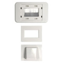 AMDEX Combination Flush & Bullnose Cable Management Wall Plate With Brush. White Colour   