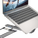 UNITEK 7-in-1 Multi-Port Foldable Laptop Stand with Docking Station with USB-C Connector. Includes 2x USB-A 5Gbps, 1x USB-C 5Gbps Ports, 2x HDMI, SD/Micro SD Slot, PD 100W (USB-C, 20V/5A), Win/Mac/IOS/Androi