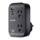 Raptor 2 Way Adaptor 2x USB-C 45W PD 1x 36W USB-A Ports    
