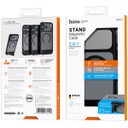 Hoco Magnetic Semi-Transparent Case w/ MagSafe Compatible, Anti-Fingerprint, Hidden Kick Stand (AS12) - [ iPhone 17 Pro ]