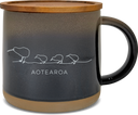 Moana Road Glazed Ceramic Mug - Kiwi [ Black - 2735 ]
