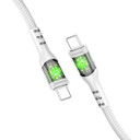 PROMATE 1.2m USB-C to USB-C Cable w/ Transparent Connectors & LED Supports 60W PD. White (TRANSLINE-CC-WHT)