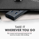 PROMATE Powered USB Hub w/ 7x USB 3.0 Ports Plus Add USB-C Adaptor Aluminium Alloy (EZHUB-7-GRY)