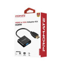 PROMATE HDMI  (Male) to VGA  (Female) Display Adaptor Kit. Supports up to 1920x1080@60Hz. (PROLINK-H2V-BLK)