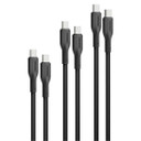 PROMATE 3-Piece 60W PW USB-C Cable Kit. Includes 0.3M 1.2M Lenghts. Data & Charge Support (CABLEKIT-CC)