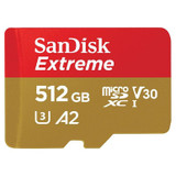 SanDisk Extreme microSDXC 512GB 160MB/s R, 90MB V30, U3, C10, A2, UHS-I