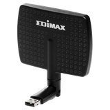 EDIMAX AC600 WiFi Dual-Band Directional High Gain USB Adapter. 802.11ac. WPS button. Directional high gain 5dBi antenna. USB for flexible placement.