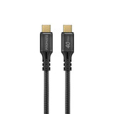 PROMATE 1M USB-C to USB-C Cable. Supports Thunderbolt 3, 240W Super Speed Fast Charging, 40Gbps Data, & 8K@60Hz Res. Nylon Braided. Protects Against Over Charging. Black Colour.