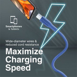 PROMATE 1M USB-A to USB-C Super Flexible Cable. Supports 2A Charging & 480Mbps Data Transfer. Blue Colour.  