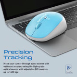 PROMATE Ergonomic Wireless Mouse 800/1200/1600 Dpi. 10m Working Range. Included Nano Receiver. Easy Plug and Play Installation. Compatible with Windows and Mac. Blue