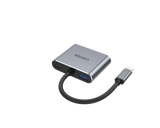 UNITEK 4-in-1 USB Multi-Port Hub with USB-C Connector. Includes 1x USB-A Port, 1x VGA Port, 1x HDMI 4K@60Hz Port, 1x USB-C PD 100W. Plug & Play. Space Grey Color