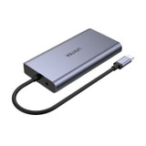 UNITEK 8-in-1 Multi-Port Hub with USB-C Connector. Supports PD100W & Includes 2x USB-A Ports, 1x HDMI Port (4K@30Hz), 1x VGA Port, 1x RJ45 Gig Ethernet Port, SD Card Slot. Space Grey.