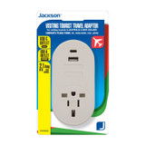 JACKSON Inbound Travel Adaptor with 1x USB-A and 1x USB-C (2.1A) Charging Ports. For incoming Tourists from USA - Japan - UK - & Hong Kong. Converts Plugs for use in NZ/AUS