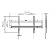 BRATECK 37"-80" Fixed Wall Mount TV Bracket. Max load: 50Kgs.