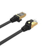 UNITEK 20m CAT7 Black Flat SSTP 32AWG Patch Lead in PVC Jacket. 500MHz, Gold-plated Contacts with RJ45 (8P8C) Connectors, Compatible with 10GBaseT.  C1897BK-20M