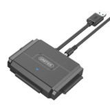 UNITEK USB 3.0 to IDE + SATA II Converter. Supports any Capacity 2.5''/3.5'' HDD & SSD. Plug and play. Power Adapter & USB3.0 Cable Included.  Y-3324