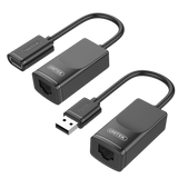 UNITEK USB 1.1 Extension Over RJ45 up to 60m. Use Cat.5, Cat.5e or Cat.6 RJ45 LAN Cable. Data Transfer Speed up to 12Mbps. Plug and play.   Y-UE01001