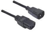 DYNAMIX 0.5M IEC Male to Female 10A SAA Approved Power Cord. (C14 to C13) 1.0mm copper core. BLACK Colour.