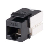 DYNAMIX Cat5e Keystone RJ45 Jack for 110 Face Plate. T568A/T568B Wiring. 90 Jack. Colour Black. Recommended for use with RJ45 plugs only