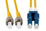 DYNAMIX 2M 9u LC/ST Duplex Single Mode G657A1 Bend Insensitive Fibre Lead. Yellow LSZH Jacket