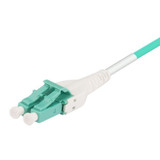 DYNAMIX 2M LC to LC OM3 Uniboot Elite Low-loss 50u 3mm Multimode Duplex Fibre Lead. Aqua LSZH Jacket