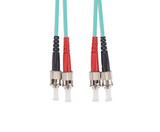 DYNAMIX 0.5M 50u ST/ST OM3 Fibre Lead (Duplex - Multimode) Aqua LSZH Jacket