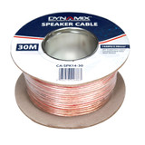 DYNAMIX 30m 14AWG/2.08mm Speaker Cable - OFC 42/0.25BCx2C - Clear PVC Insulation - OD: 3.5 x 7.0mm. Meter Marked